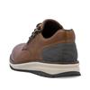 Rieker Men Casual Laced Shoe Side Zip - Brown Leather